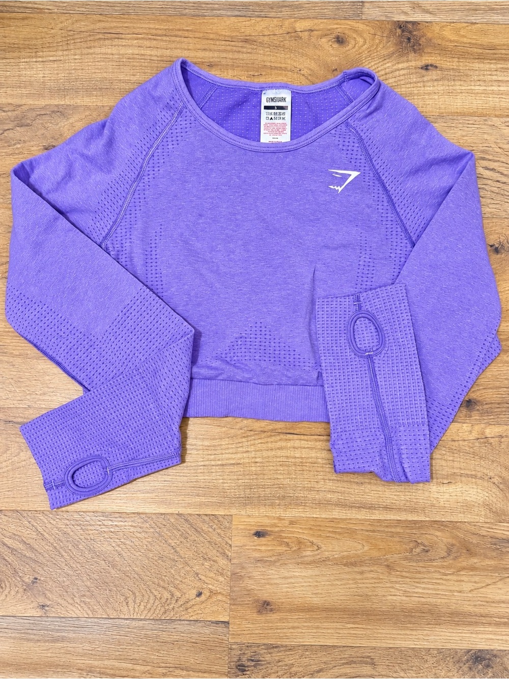 Gymshark Purple Seamless Long Sleeve Crop Top Size Large